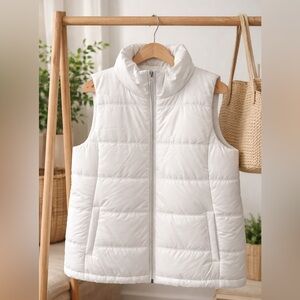 NY&Co Women’s White Puffer Vest – Size L | NWT